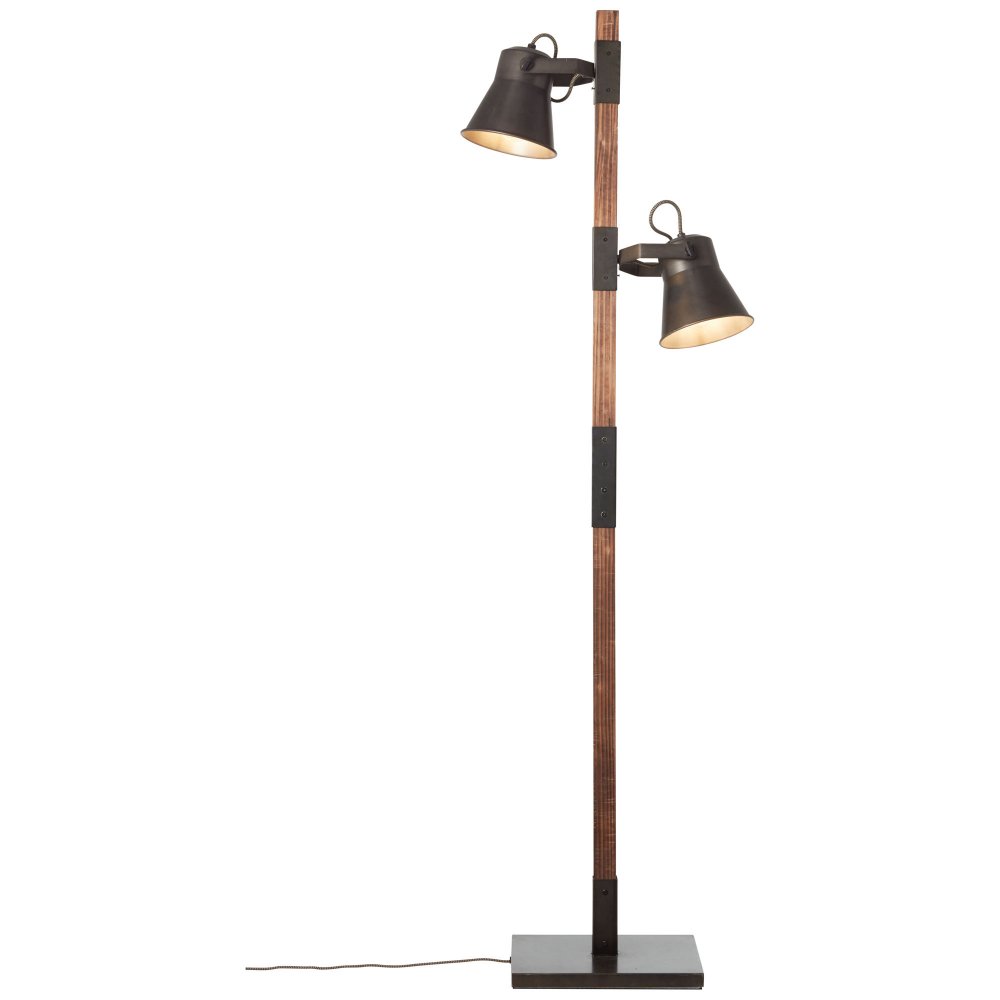Brilliant Leuchten No. 82156-46 LED Standleuchte Plow 2-flg schwarz-stahl  Holz --> Leuchten & Lampen online kaufen im