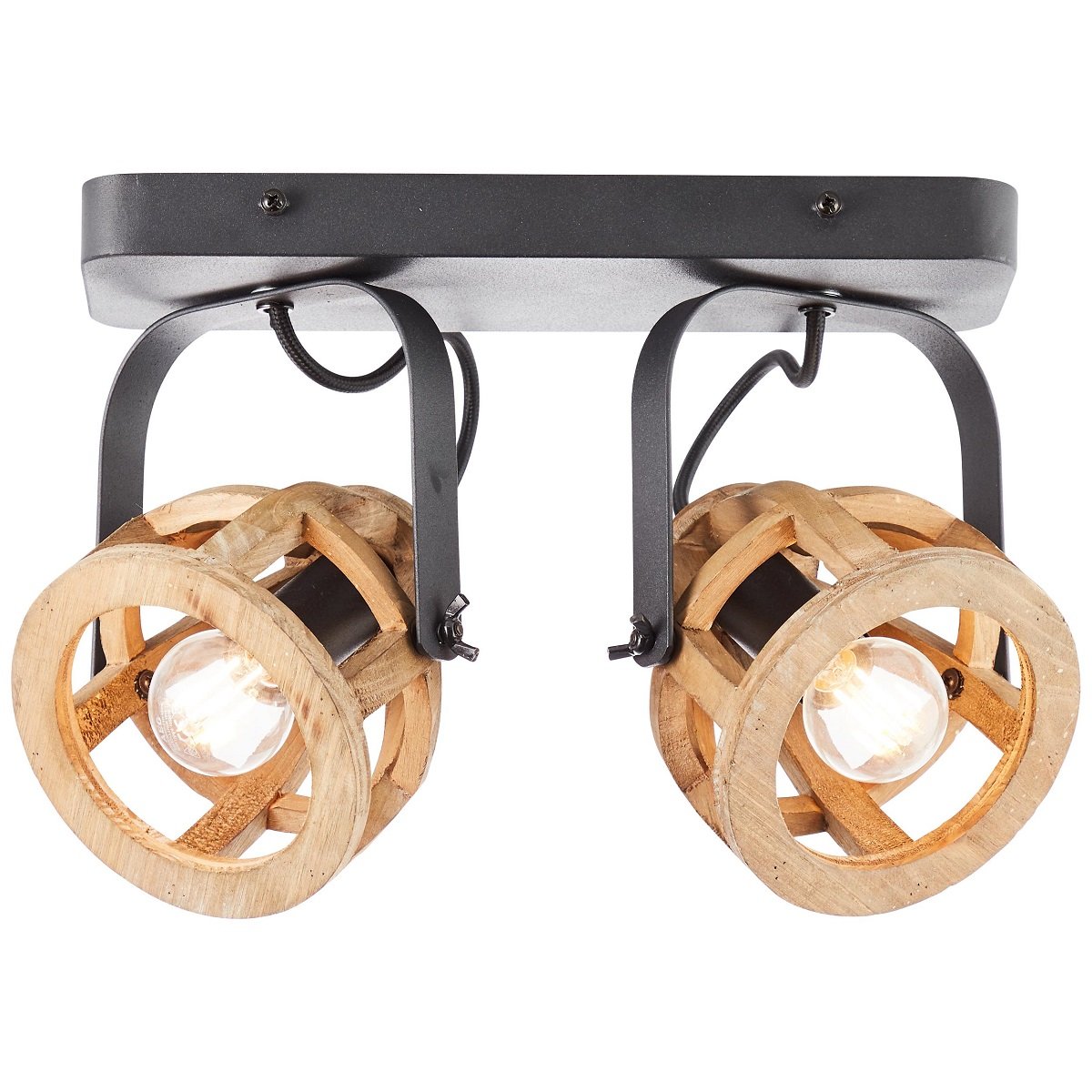 Spotbalken & --> Leuchten schwarz online Brilliant Matrix Lampen kaufen E14 2-flammig No. Leuchten natur Wood 86613-76