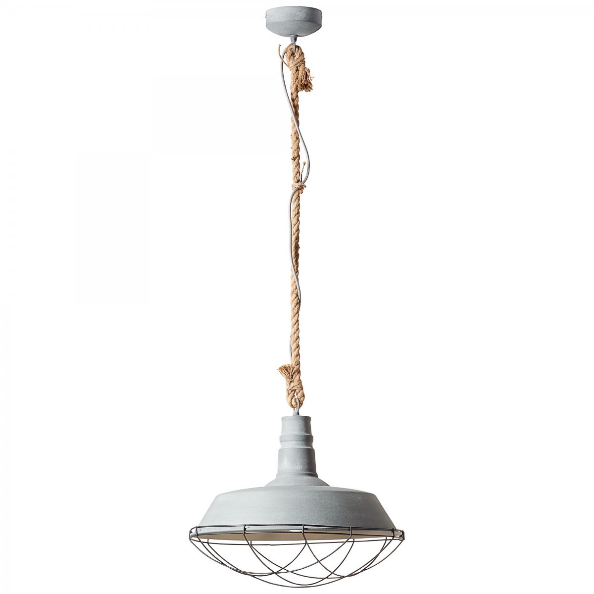 Brilliant Leuchten No. 93614-70 Pendelleuchte Rope 1-flammig grau Beton 47 cm