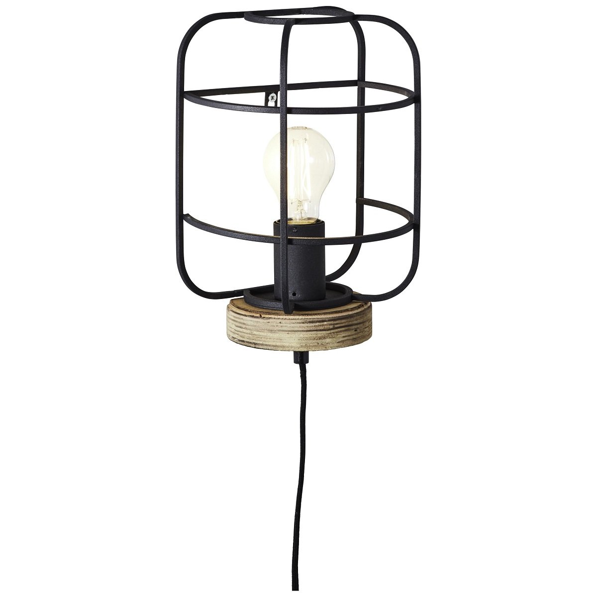 Brilliant Leuchten No. 99235-66 Wandleuchte Gwen 1-flammig E27 antik holz schwarz korund