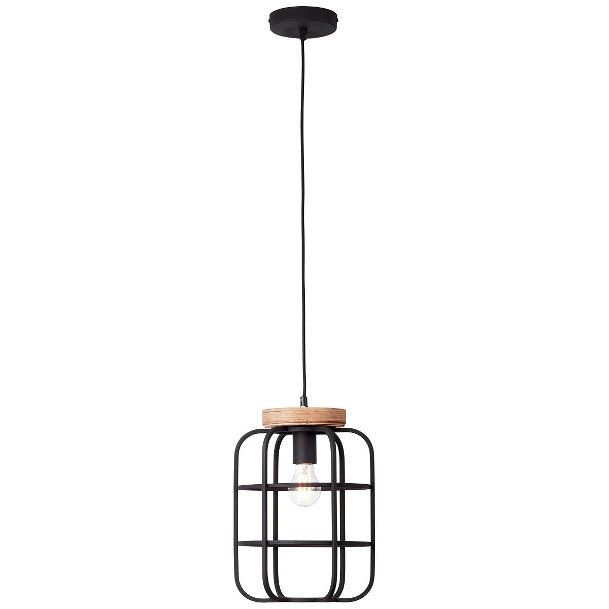 Brilliant Leuchten No. 99254-66 Pendelleuchte Gwen 1-flammig E27 schwarz antik holz