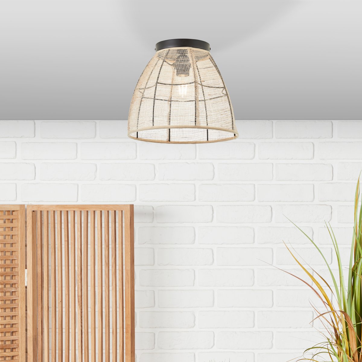 Brilliant Leuchten No. 99483-76 Deckenleuchte Tanah 1-flammig E27 schwarz natur