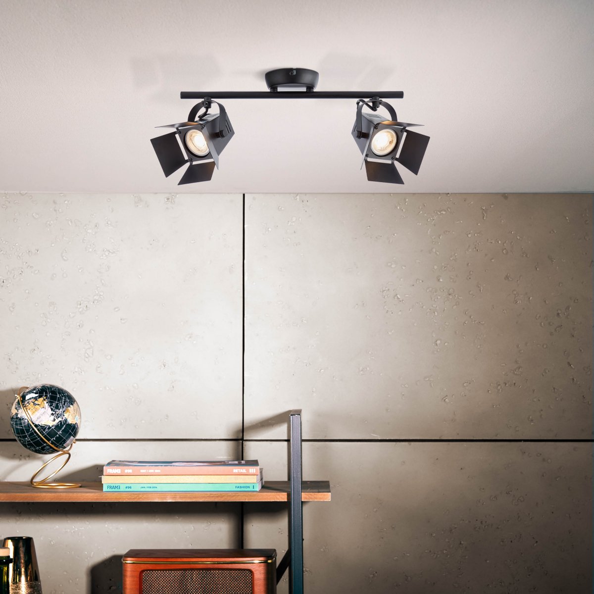 Brilliant Leuchten No. G08913-76 LED Spotrohr Movie GU10 2-flammig schwarz matt