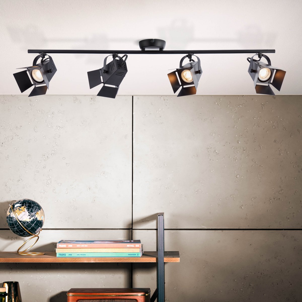 Brilliant Leuchten No. G08931-76 LED Spotrohr Movie GU10 4-flammig schwarz matt
