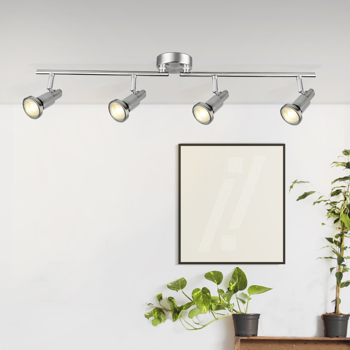 Brilliant Leuchten No. G57432-77 LED Spotrohr Ryan 4-flg GU10 eisen chrom
