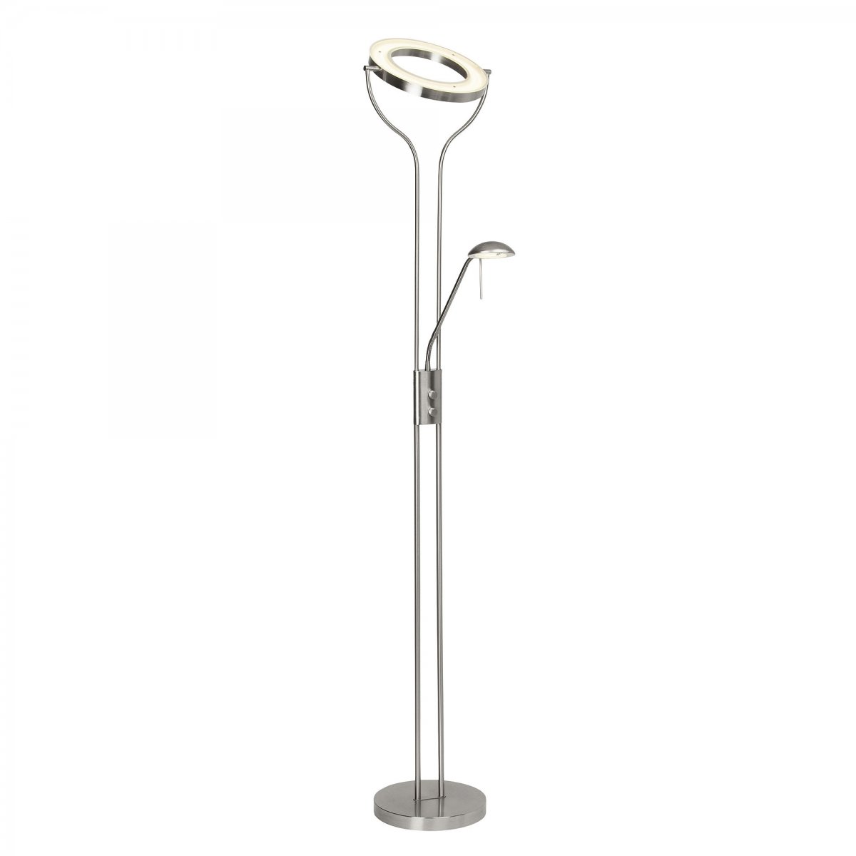 Brilliant Leuchten No. G93033-77 Deckenfluter mit Ausleger LED Demian eisen chrom
