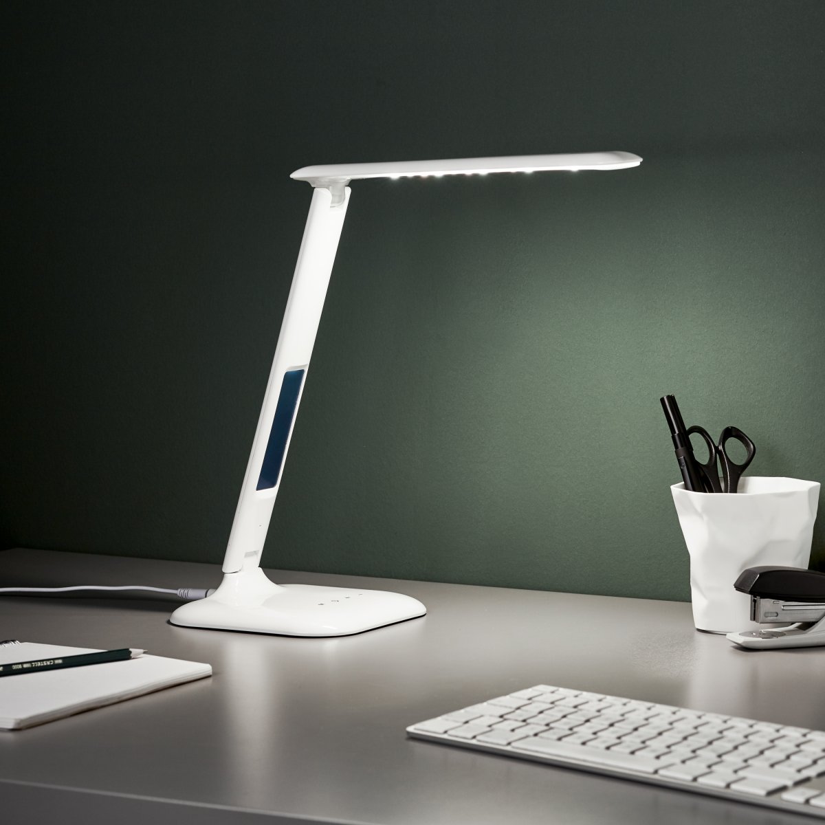 Brilliant Leuchten No. G94871-05 LED Schreibtischleuchte Glenn wei� Touchdimmer 