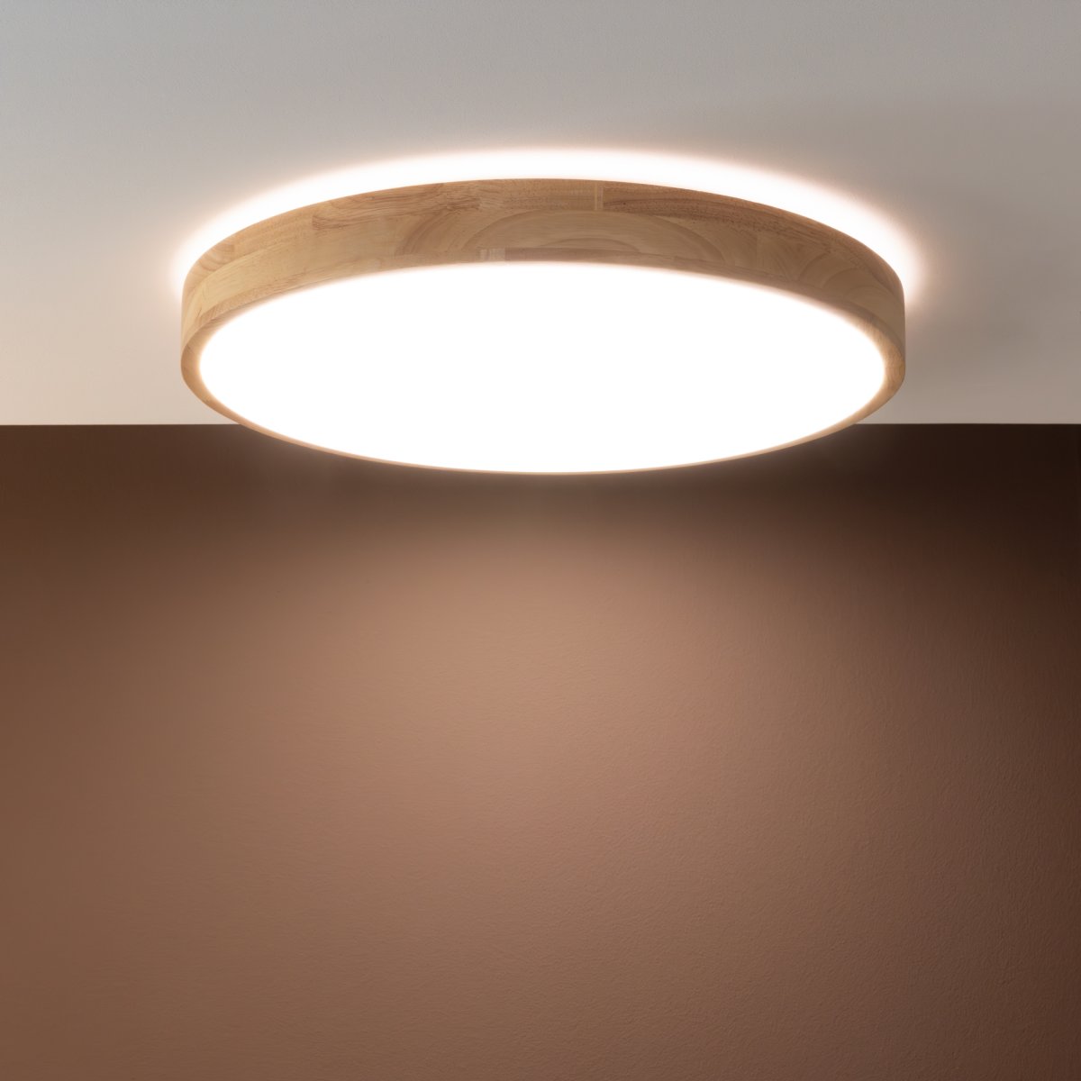 Brilliant Leuchten No. G97068-75 Slimline LED Wand- & Deckenleuchte 49cm holz hell wei� 3000-6000K
