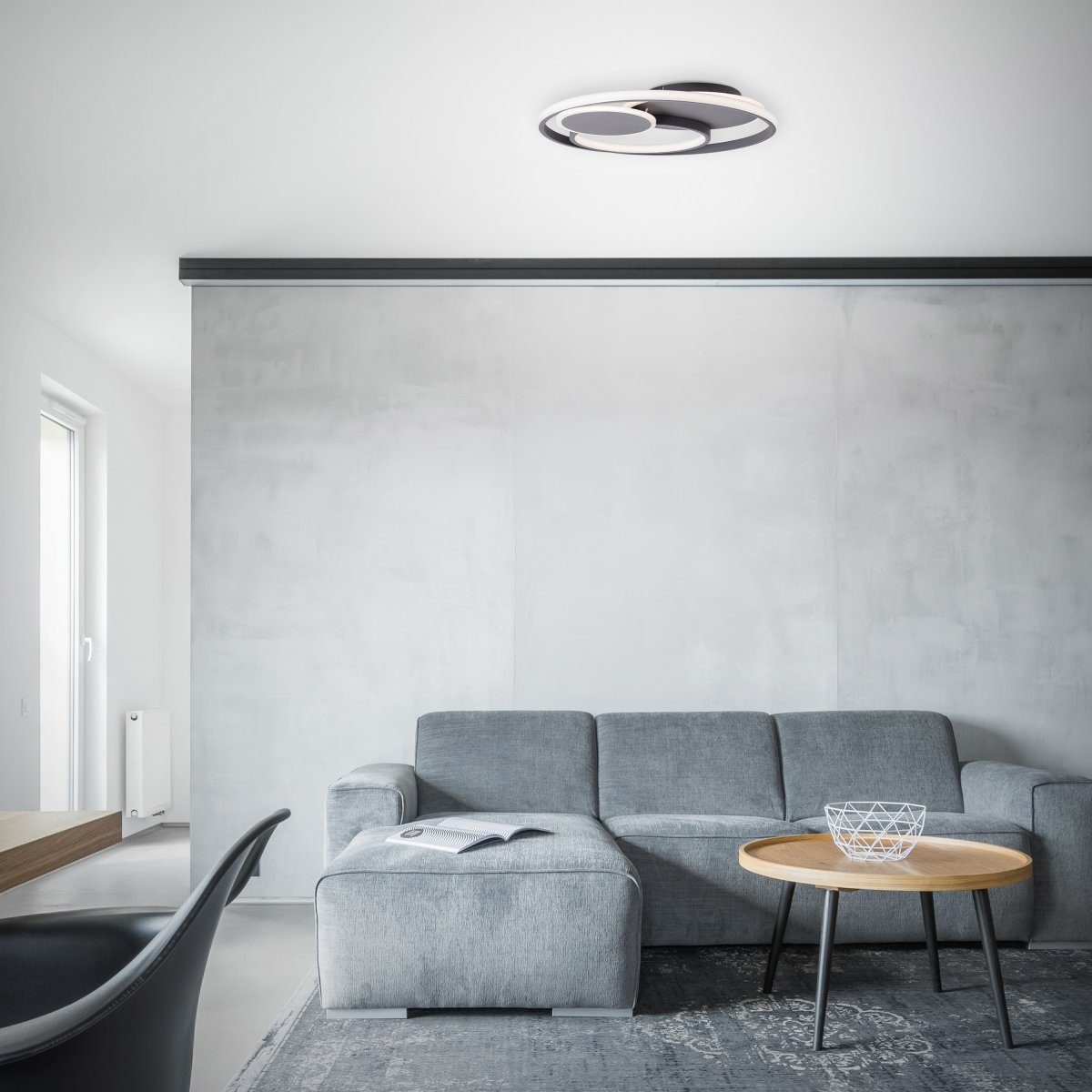 Brilliant Leuchten No. G99371-22 LED Deckenleuchte Runda 50cm 43W 3000-6000K dunkelgrau matt