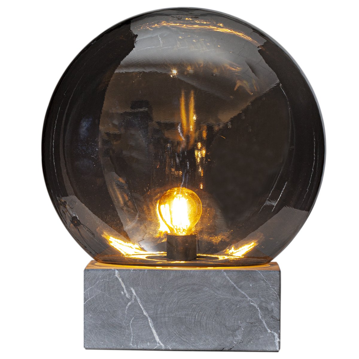 By Ryd�ns 4002570-4505 Tischleuchte Glori 36cm rauchgrau mamor E27