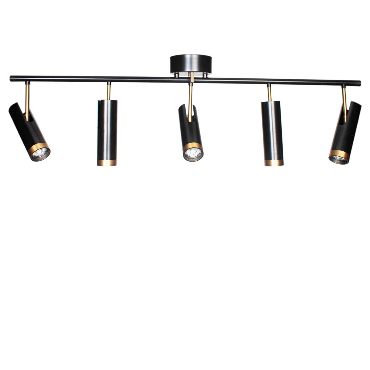 By Ryd�ns 4201610-4002 Puls Bar Spotlight 5-flammig schwarz matt gold 110cm