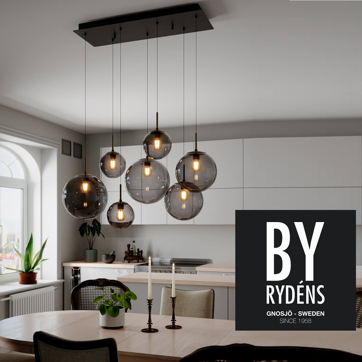 By Ryd�ns 4202400-4002 Laura Pendelleuchte 7-flammig schwarz
