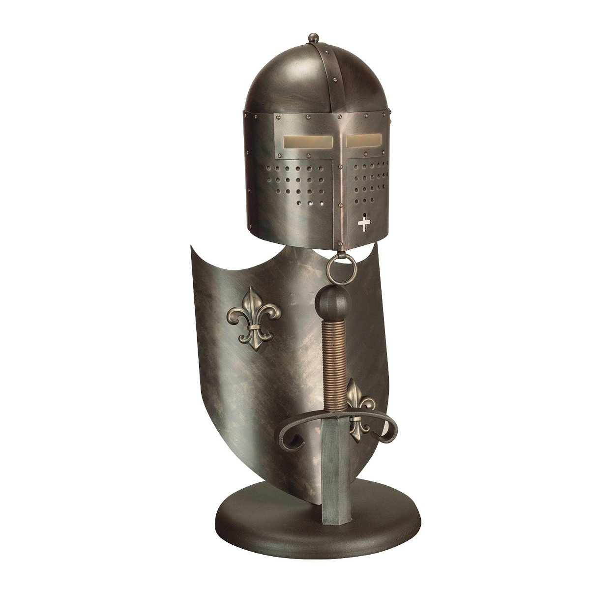 Elstead Crusader Tischlampe bronze poliert