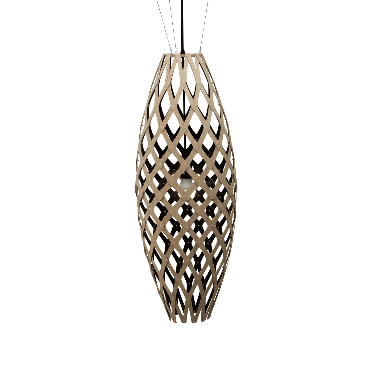 David Trubridge Hinaki Pendelleuchte 140 cm Innen schwarz