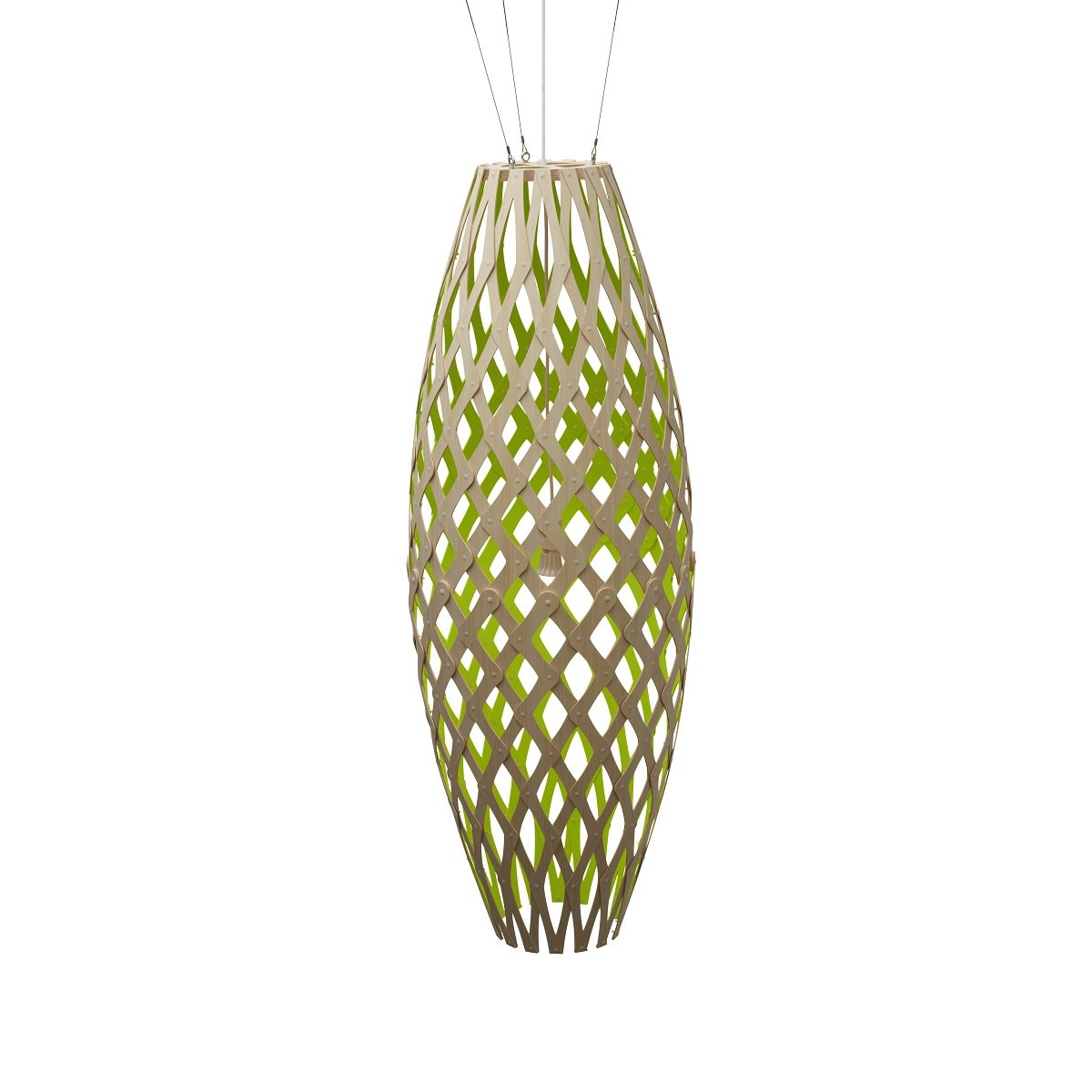 David Trubridge Hinaki Pendelleuchte 140 cm limette