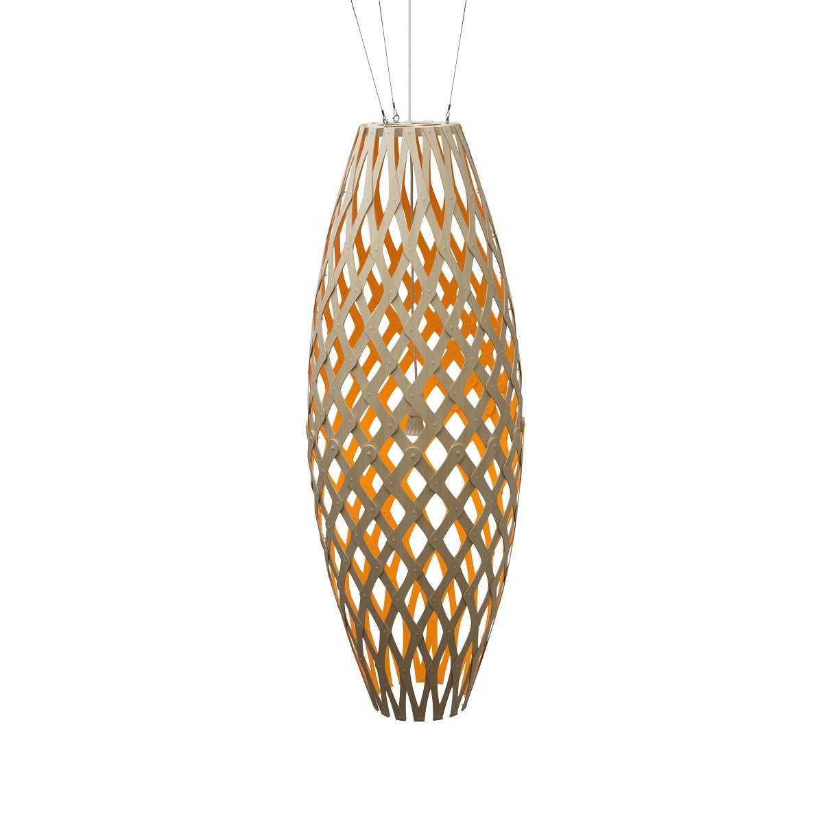 David Trubridge Hinaki Pendelleuchte 140 cm orange