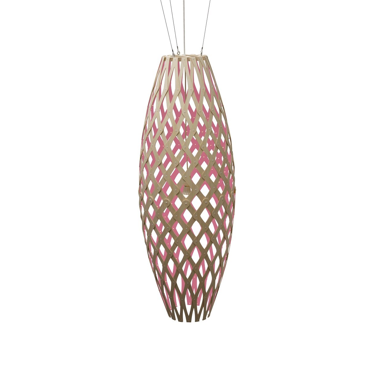 David Trubridge Hinaki Pendelleuchte 140 cm pink