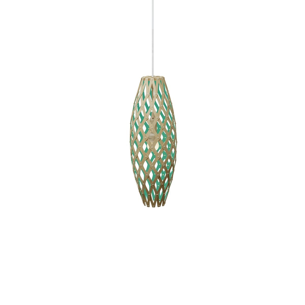 David Trubridge Hinaki Pendelleuchte 50 cm aqua