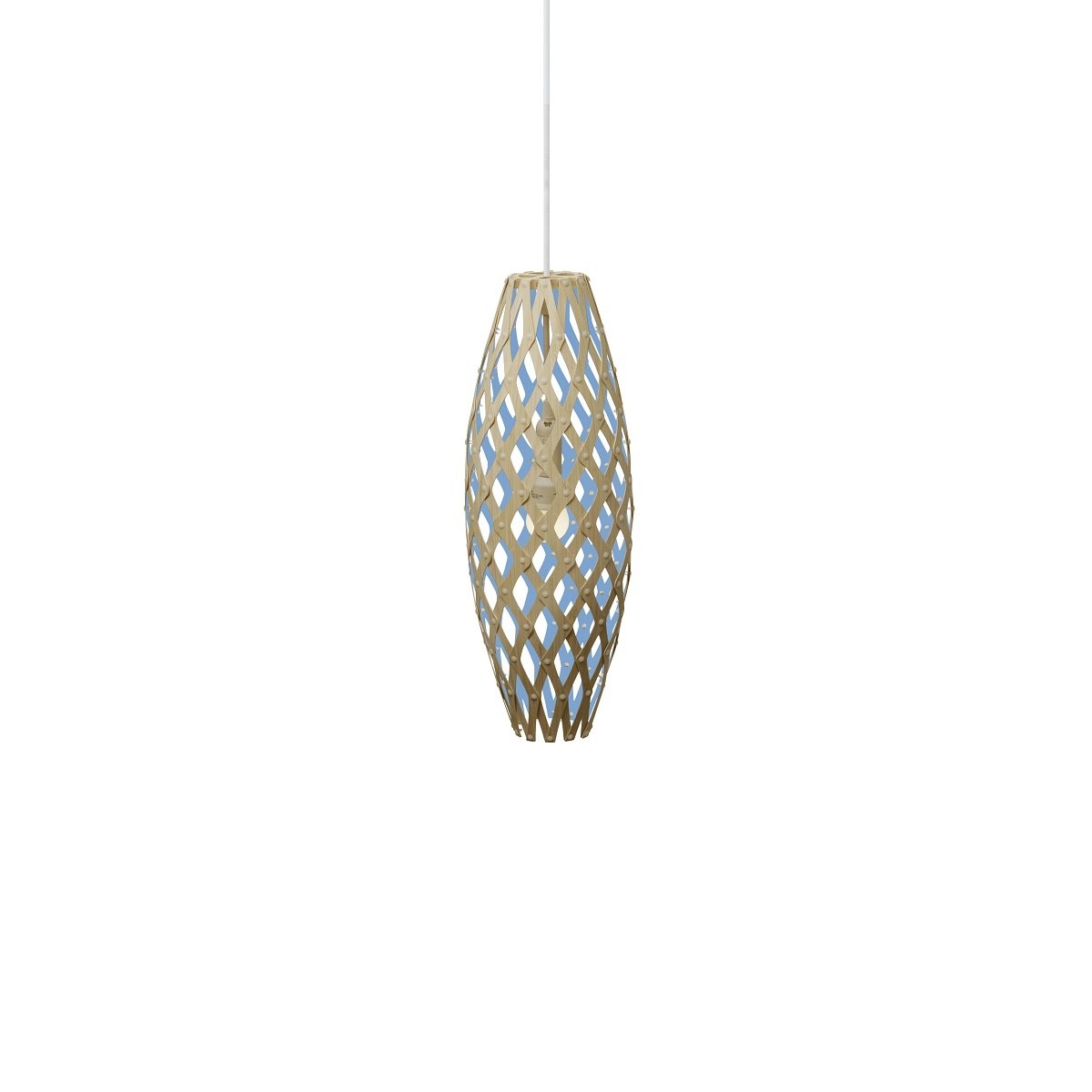 David Trubridge Hinaki Pendelleuchte 50 cm blau