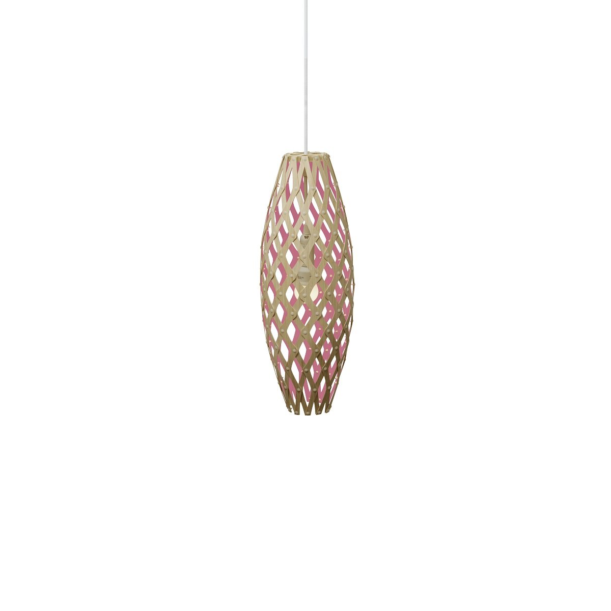 David Trubridge Hinaki Pendelleuchte 50 cm pink