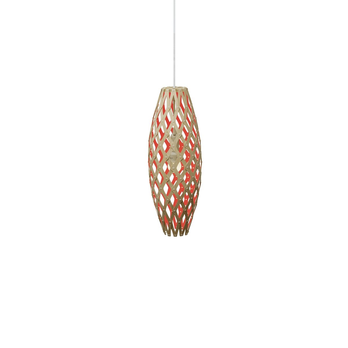 David Trubridge Hinaki Pendelleuchte 50 cm rot