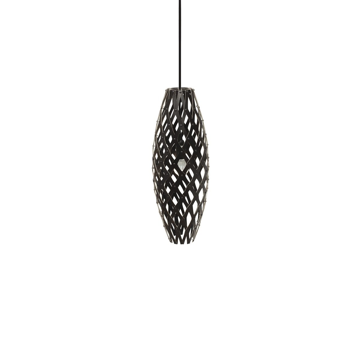 David Trubridge Hinaki Pendelleuchte 50 cm schwarz 2 Seiten