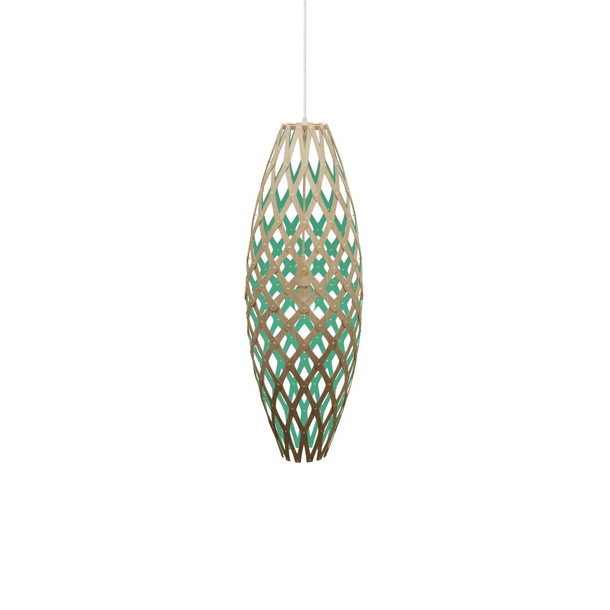 David Trubridge Hinaki Pendelleuchte 90 cm aqua