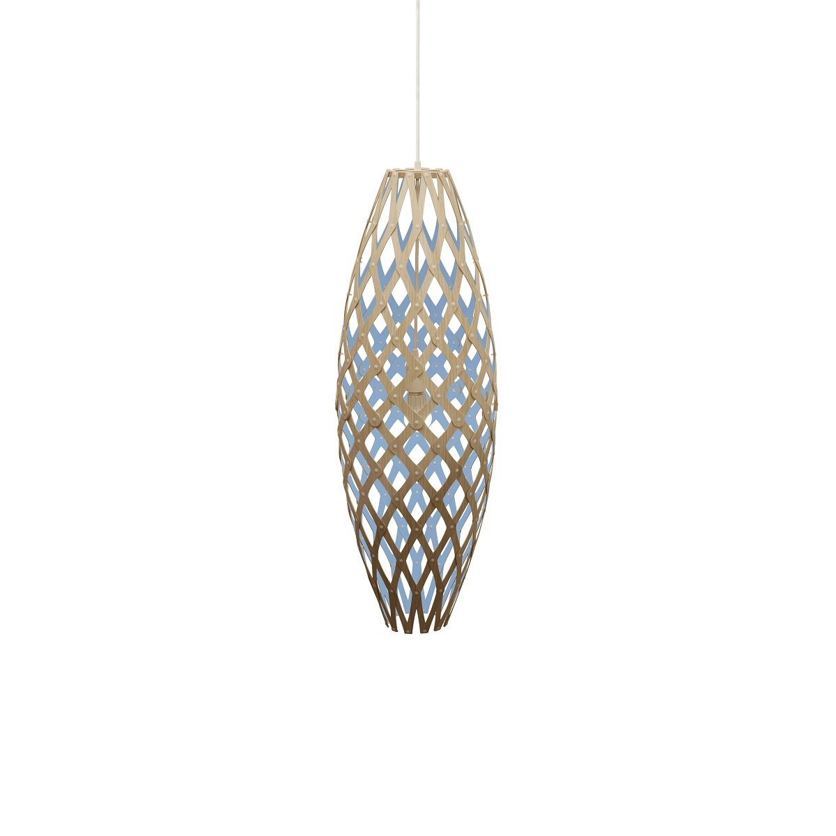 David Trubridge Hinaki Pendelleuchte 90 cm blau