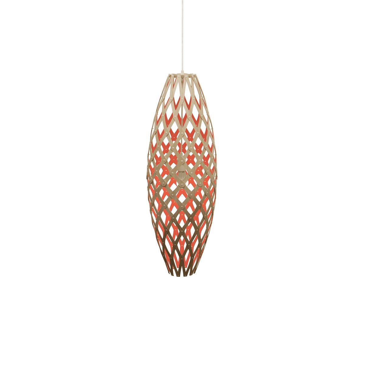 David Trubridge Hinaki Pendelleuchte 90 cm rot