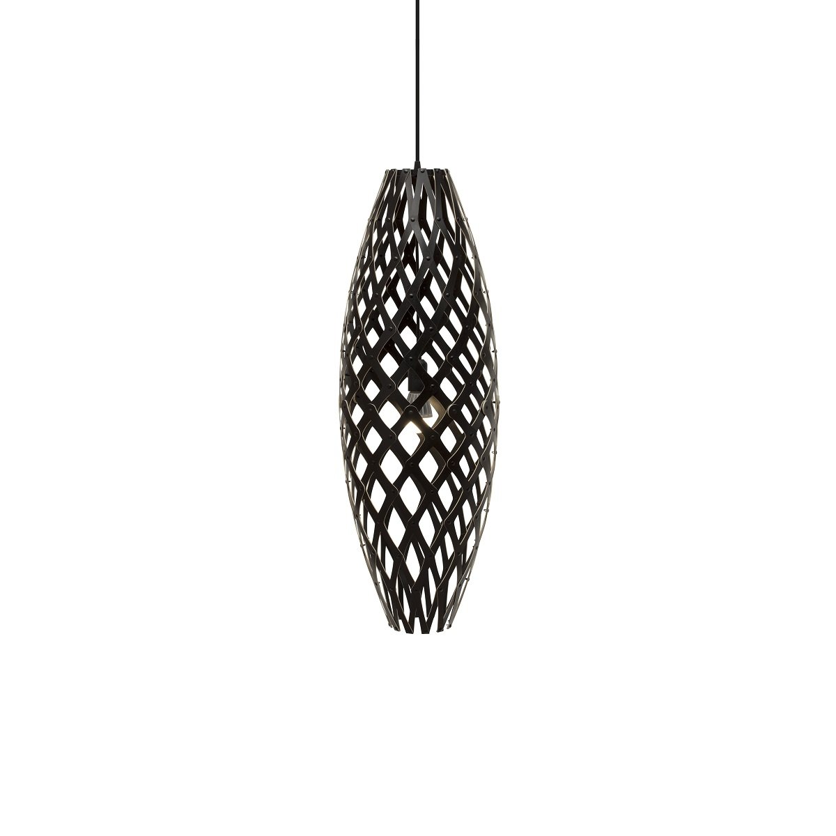 David Trubridge Hinaki Pendelleuchte 90 cm schwarz 2 Seiten