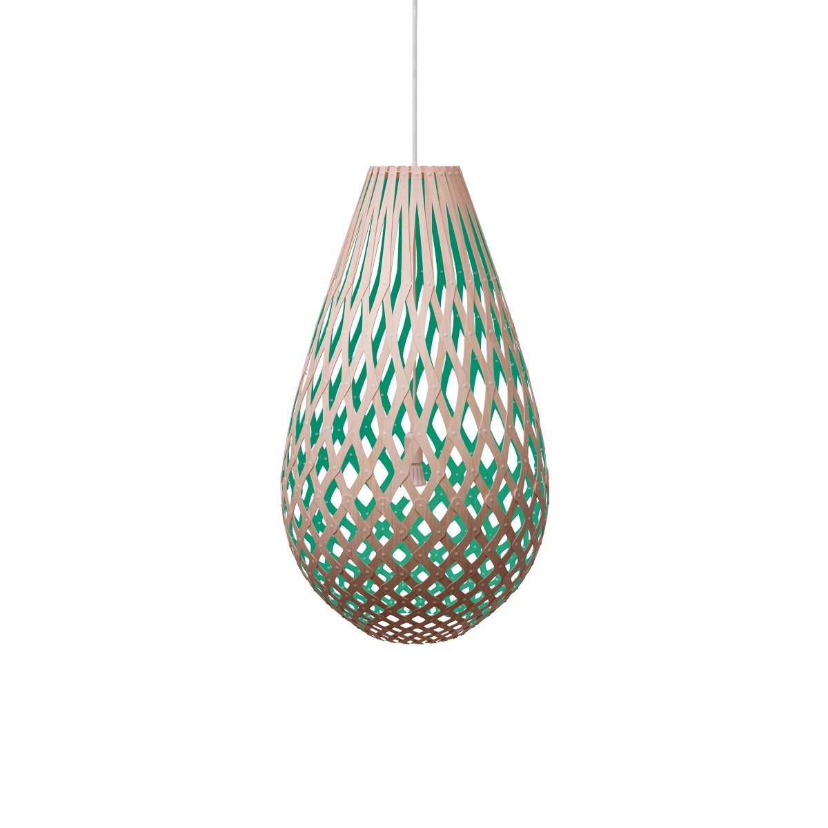 David Trubridge Koura Pendelleuchte 100 cm aqua