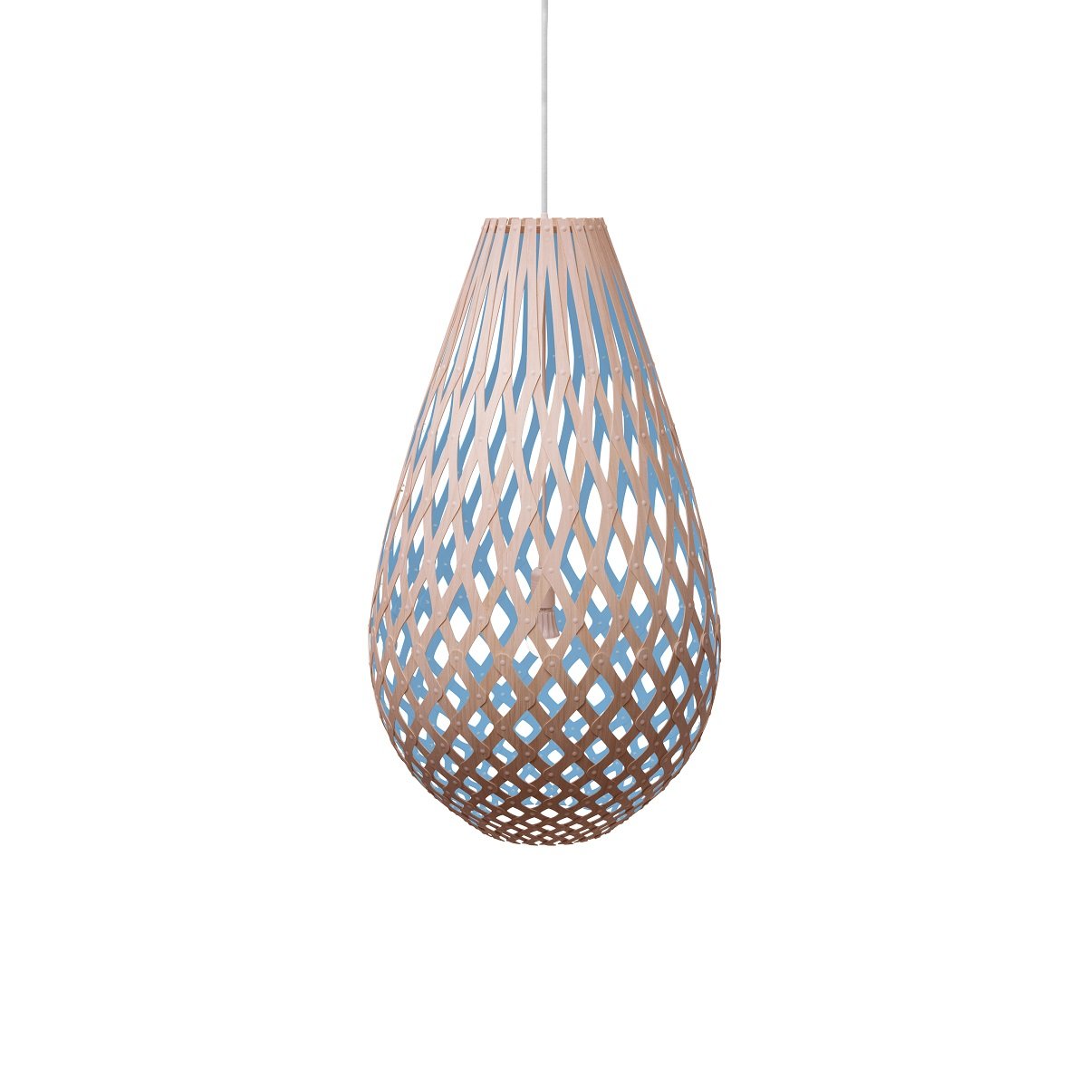 David Trubridge Koura Pendelleuchte 100 cm blau