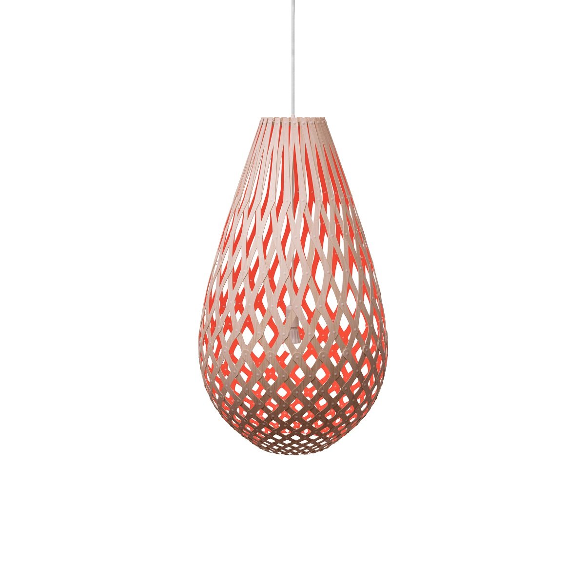 David Trubridge Koura Pendelleuchte 100 cm rot