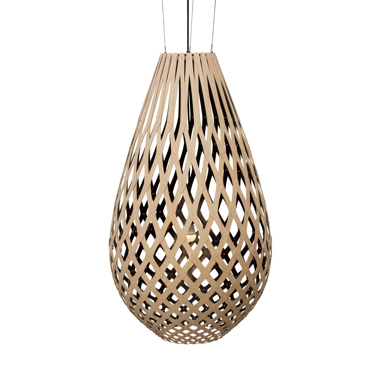 David Trubridge Koura Pendelleuchte 160 cm Innen schwarz