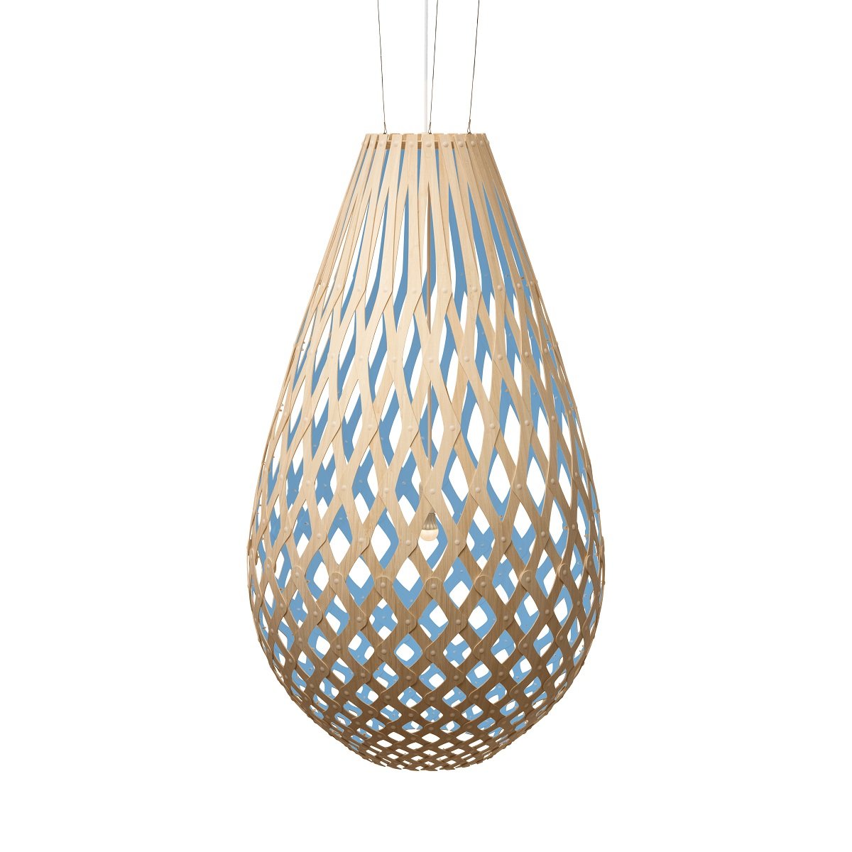 David Trubridge Koura Pendelleuchte 160 cm blau