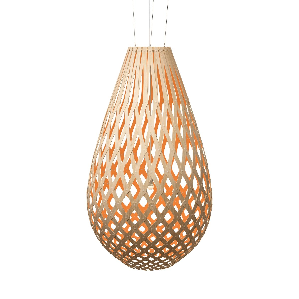 David Trubridge Koura Pendelleuchte 160 cm orange