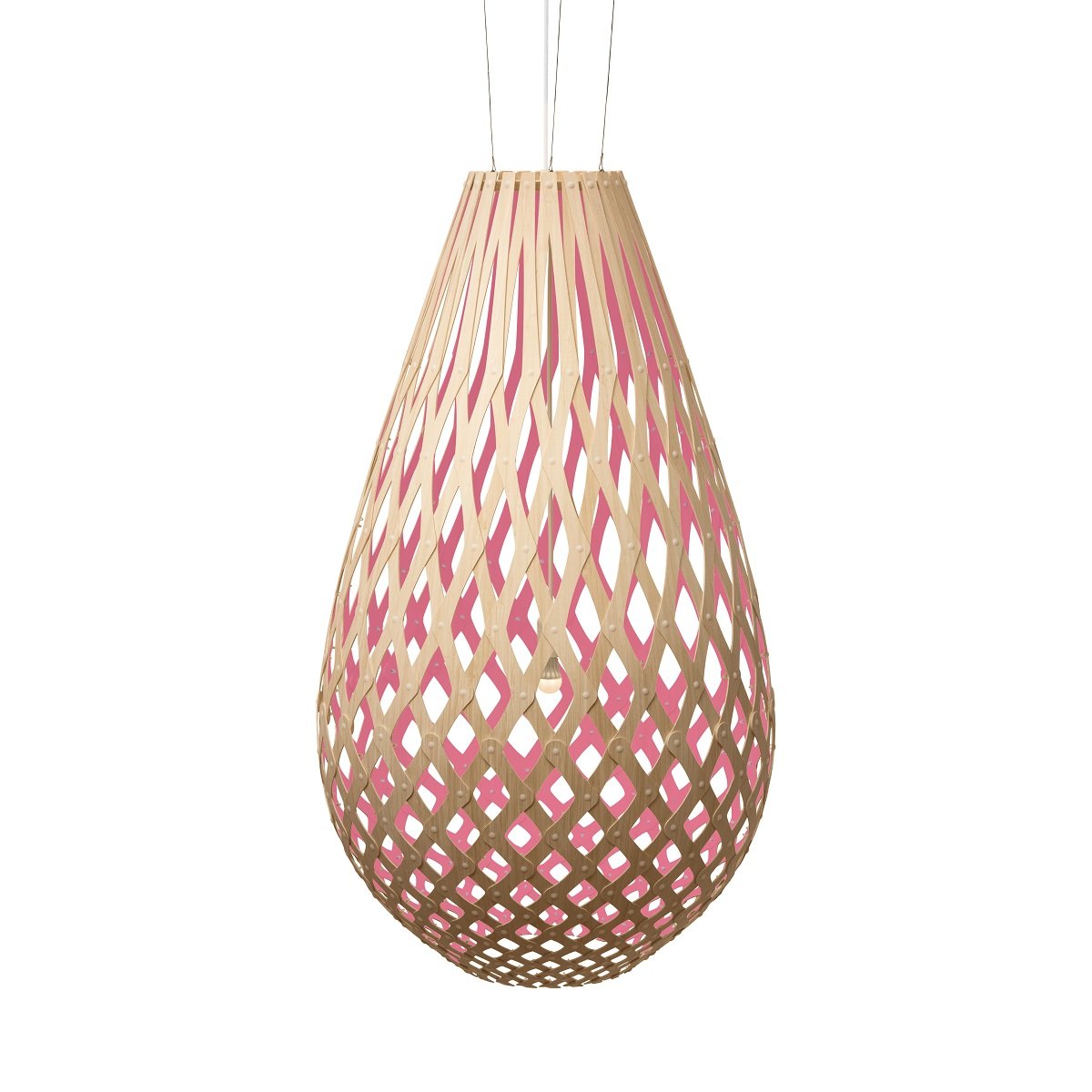 David Trubridge Koura Pendelleuchte 160 cm pink