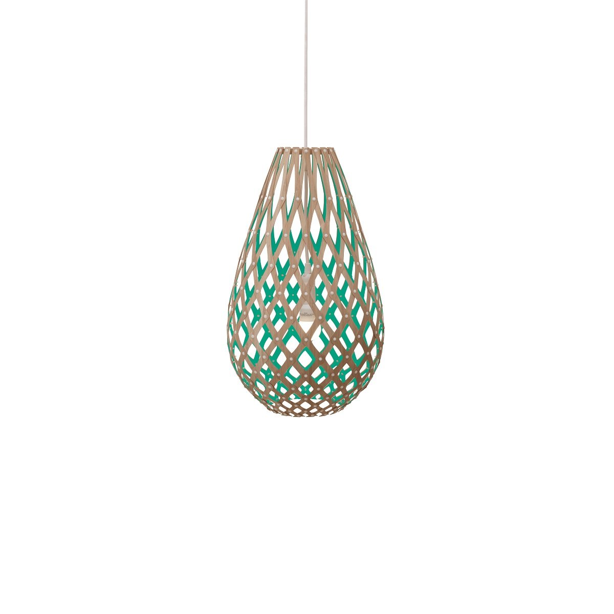 David Trubridge Koura Pendelleuchte 50 cm aqua