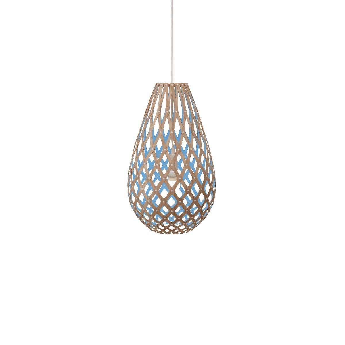 David Trubridge Koura Pendelleuchte 50 cm blau