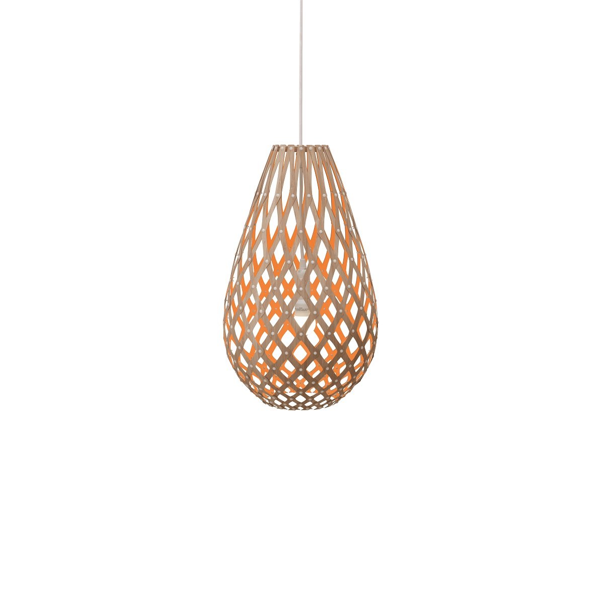 David Trubridge Koura Pendelleuchte 50 cm orange