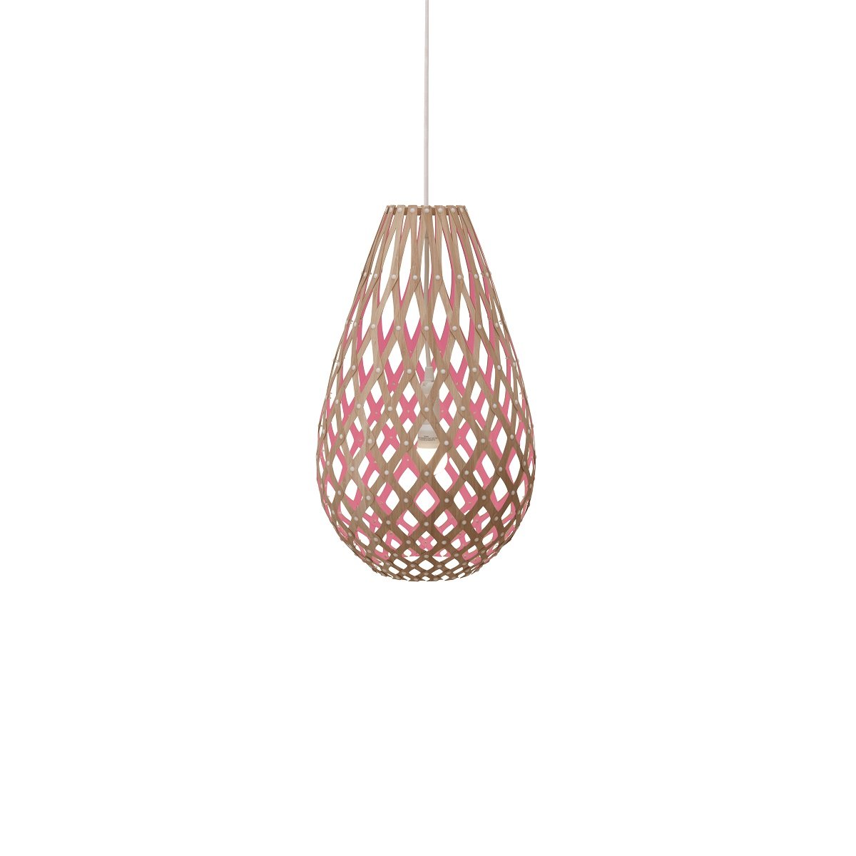David Trubridge Koura Pendelleuchte 50 cm pink