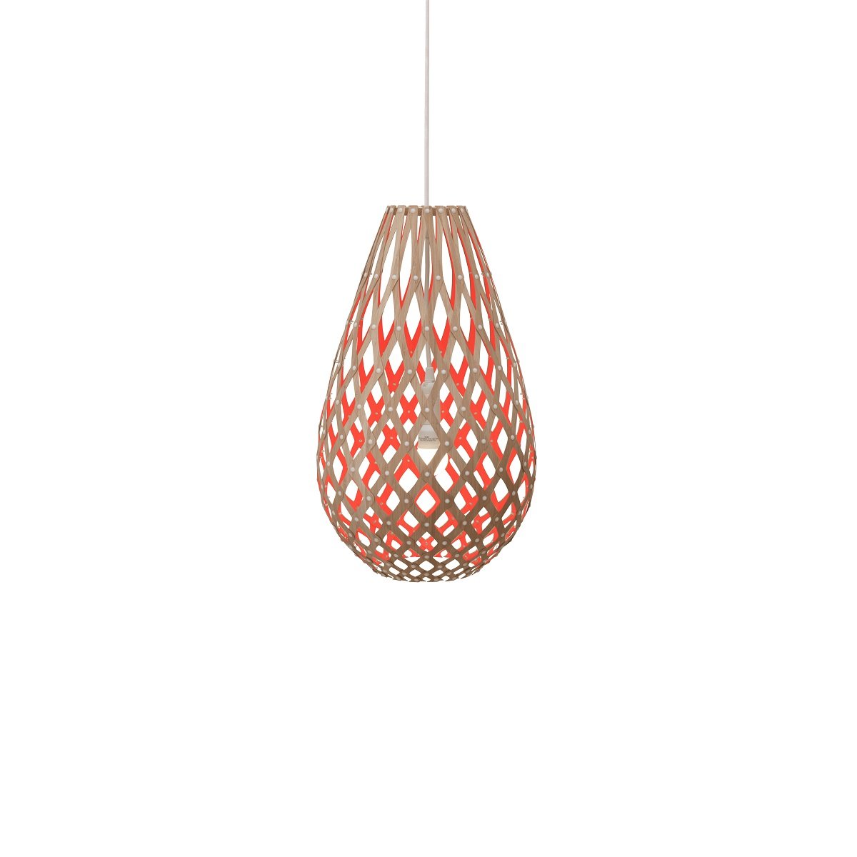 David Trubridge Koura Pendelleuchte 50 cm rot