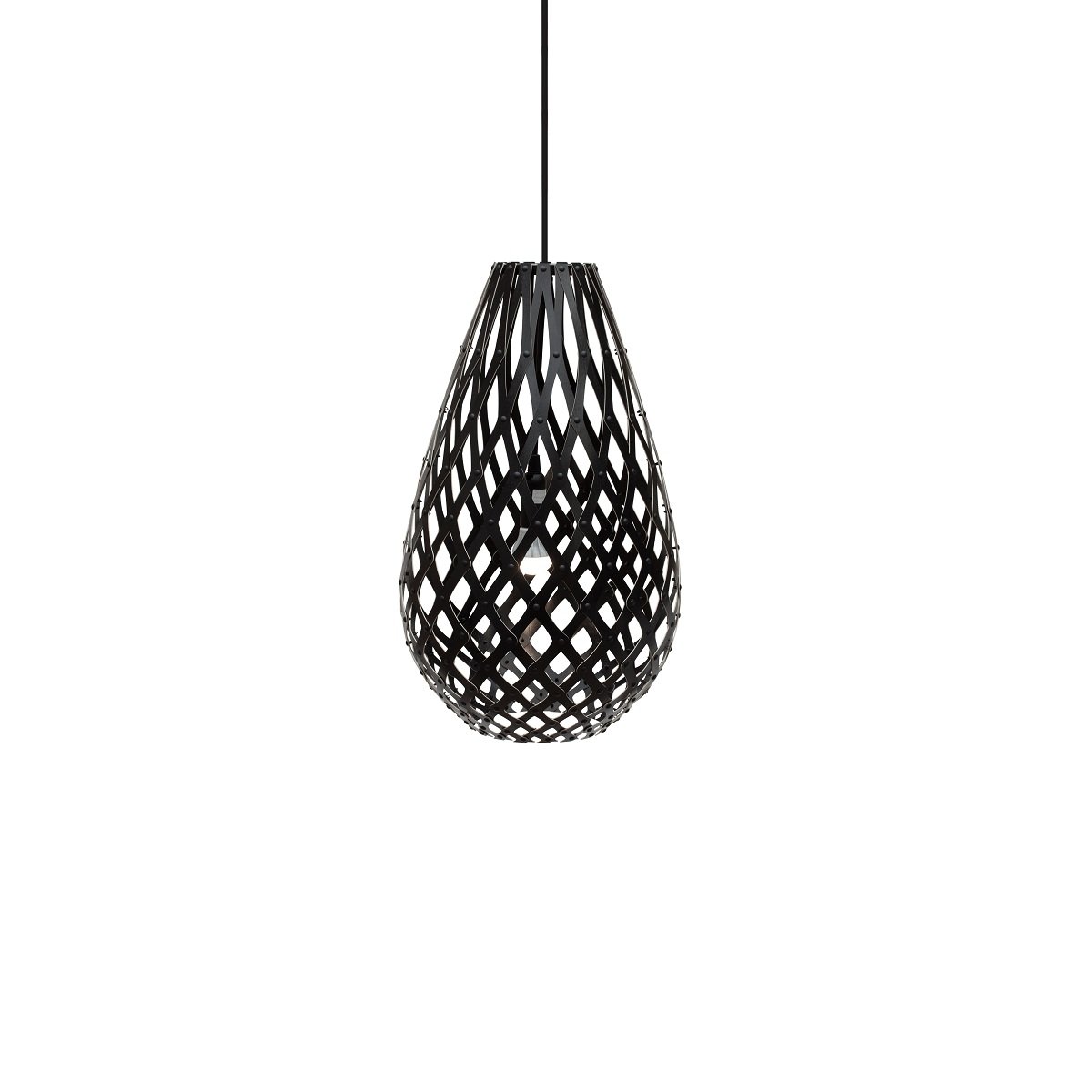 David Trubridge Koura Pendelleuchte 50 cm schwarz 2 Seiten