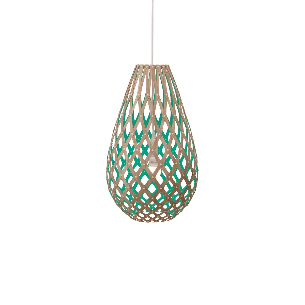 David Trubridge Koura Pendelleuchte 75 cm aqua