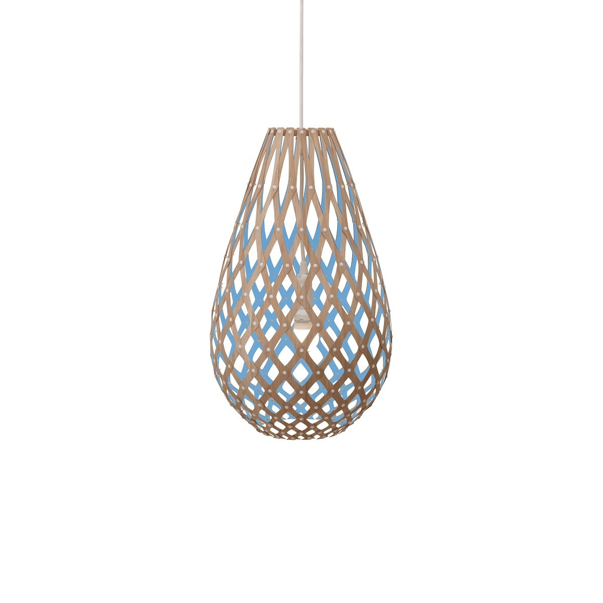 David Trubridge Koura Pendelleuchte 75 cm blau