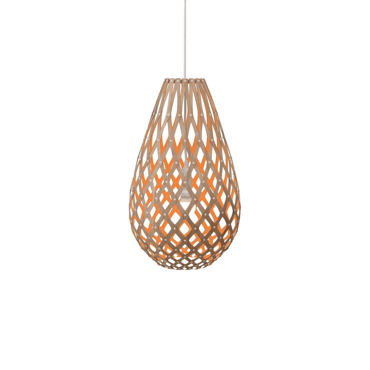 David Trubridge Koura Pendelleuchte 75 cm orange