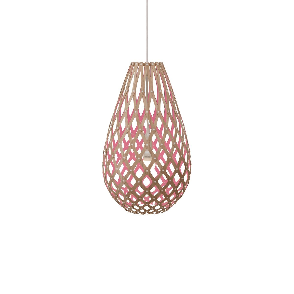 David Trubridge Koura Pendelleuchte 75 cm pink