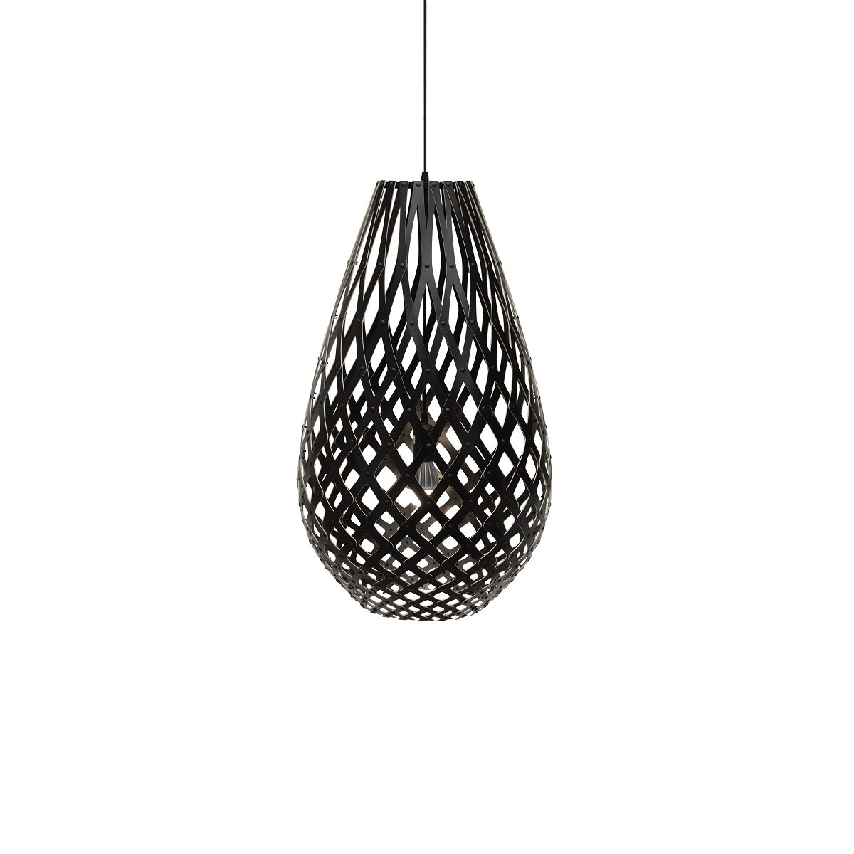 David Trubridge Koura Pendelleuchte 75 cm schwarz 2 Seiten