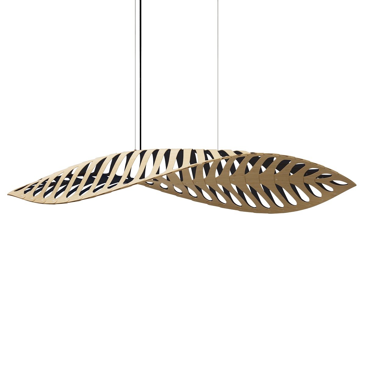 David Trubridge Navicula large Pendelleuchte 100 cm Innen schwarz