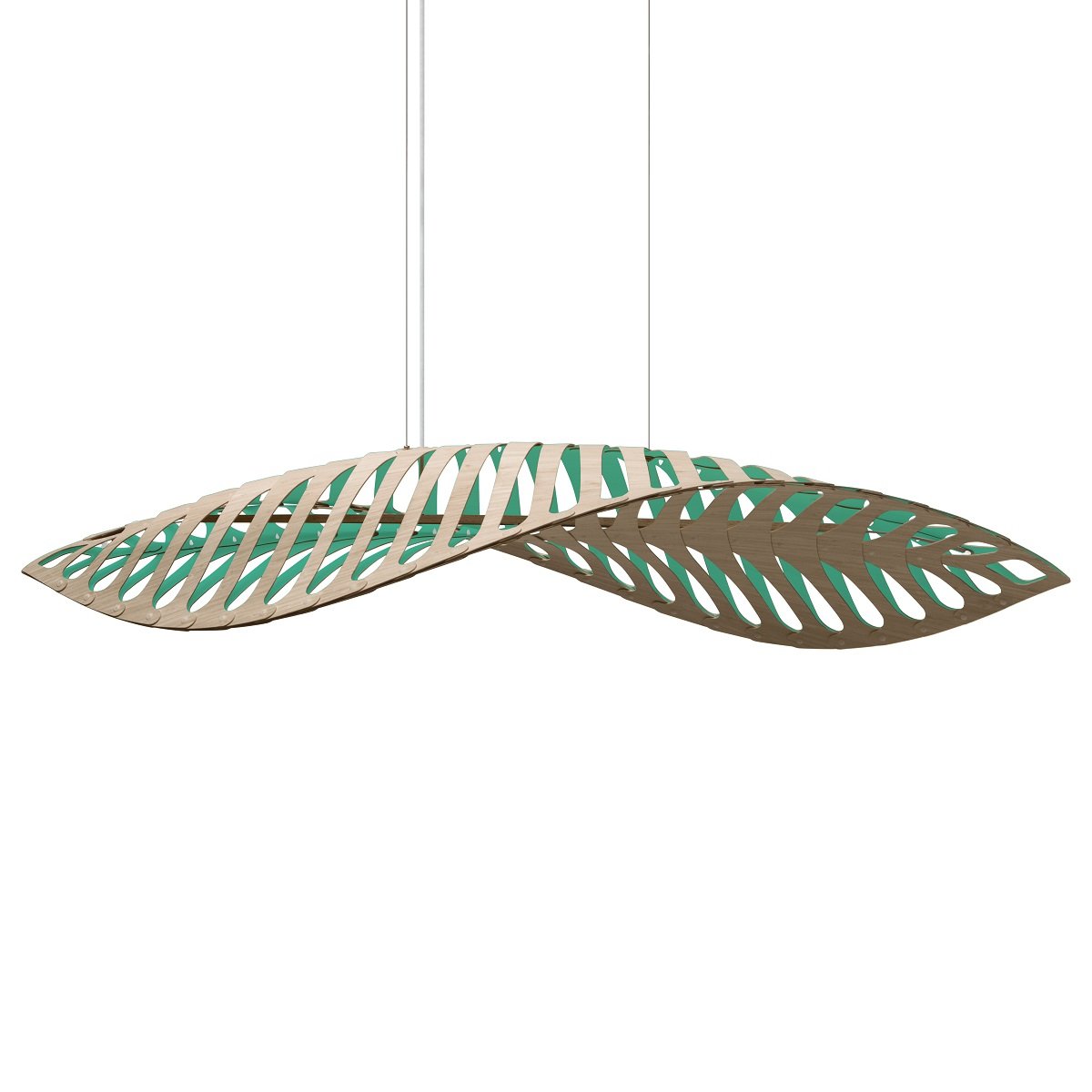 David Trubridge Navicula large Pendelleuchte 100 cm aqua